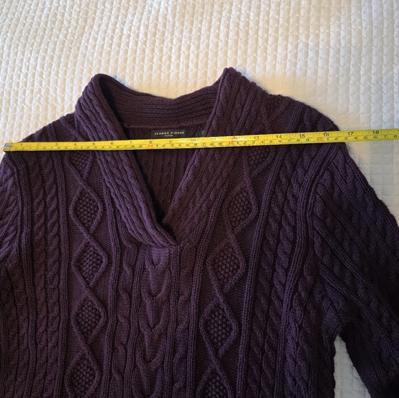 JEANNE PIERRE Plum V-Neck Sweater - Picture 8 of 9